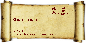 Khon Endre névjegykártya